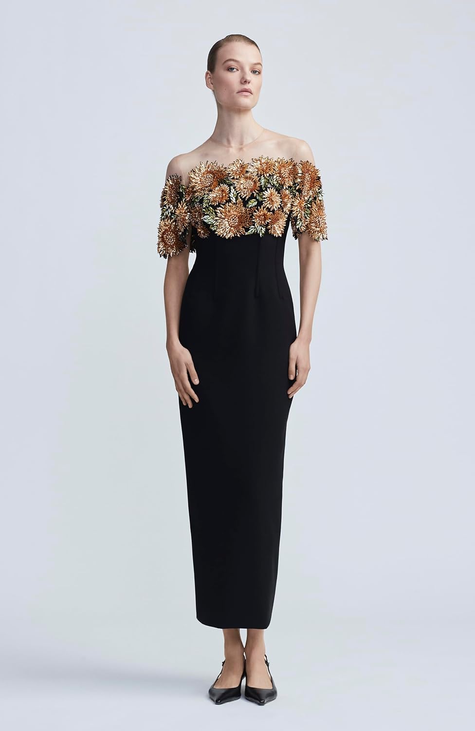 Floral Embroidered Bodice Dress