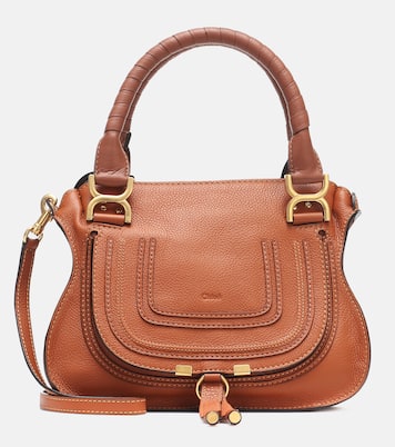 Marcie Small leather tote in brown - Chloe | iBrandZone