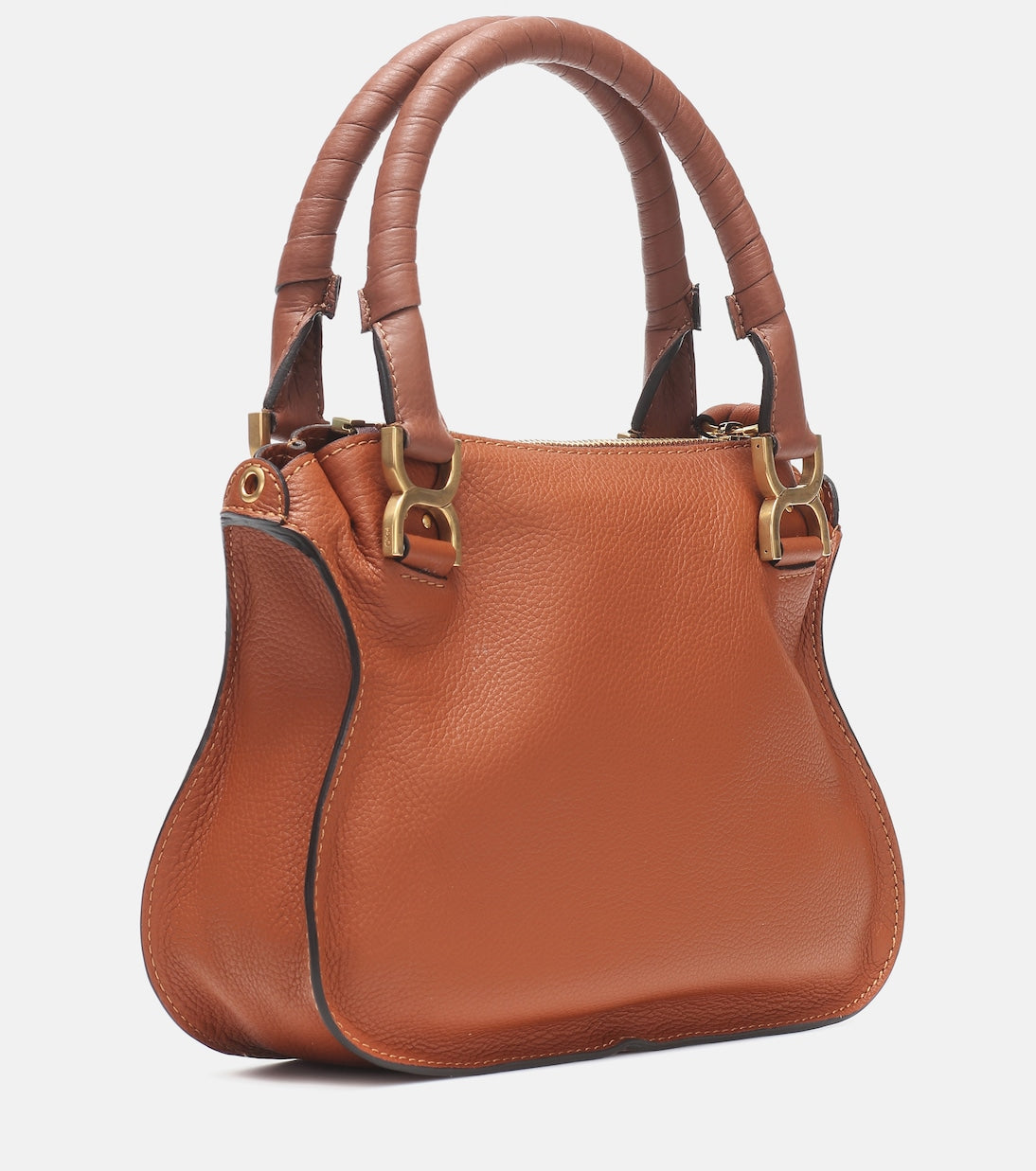Marcie Small leather tote in brown - Chloe | iBrandZone