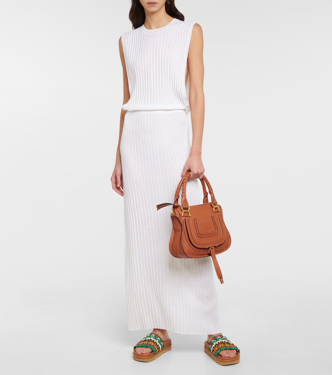 Marcie Small leather tote in brown - Chloe | iBrandZone