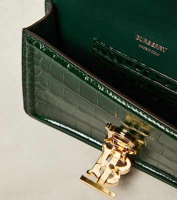 TB Small croc-effect shoulder bag in green - Burberry | iBrandZone