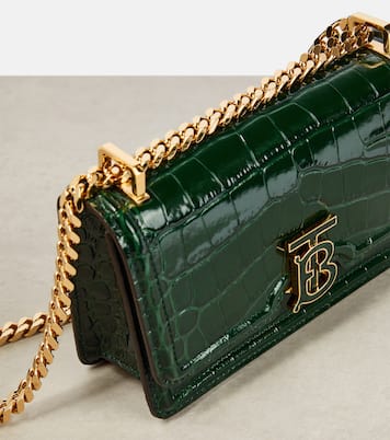 TB Small croc-effect shoulder bag in green - Burberry | iBrandZone