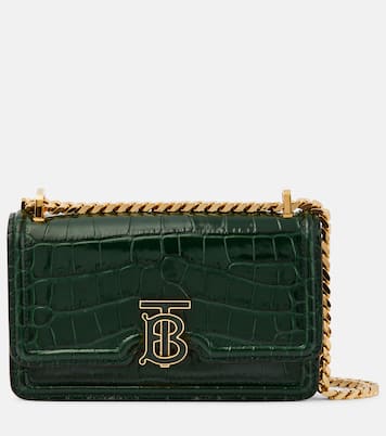 TB Small croc-effect shoulder bag in green - Burberry | iBrandZone