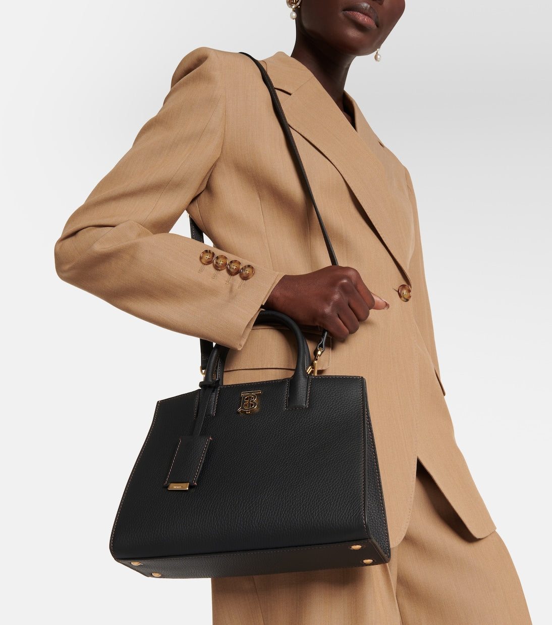 Frances Mini leather tote bag in black - Burberry | iBrandZone