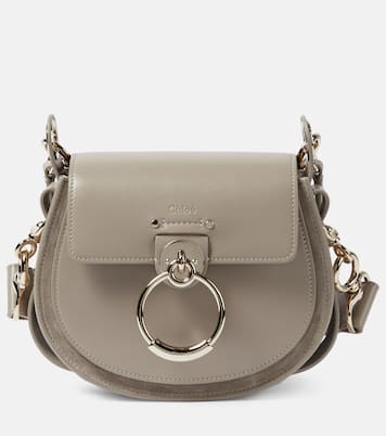 Tess Small suede crossbody bag in grey - Chloe | iBrandZone