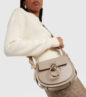 Tess Small suede crossbody bag in grey - Chloe | iBrandZone