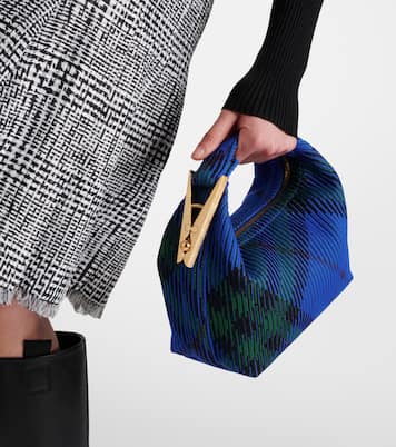 Small jacquard tote bag in blue - Burberry | iBrandZone
