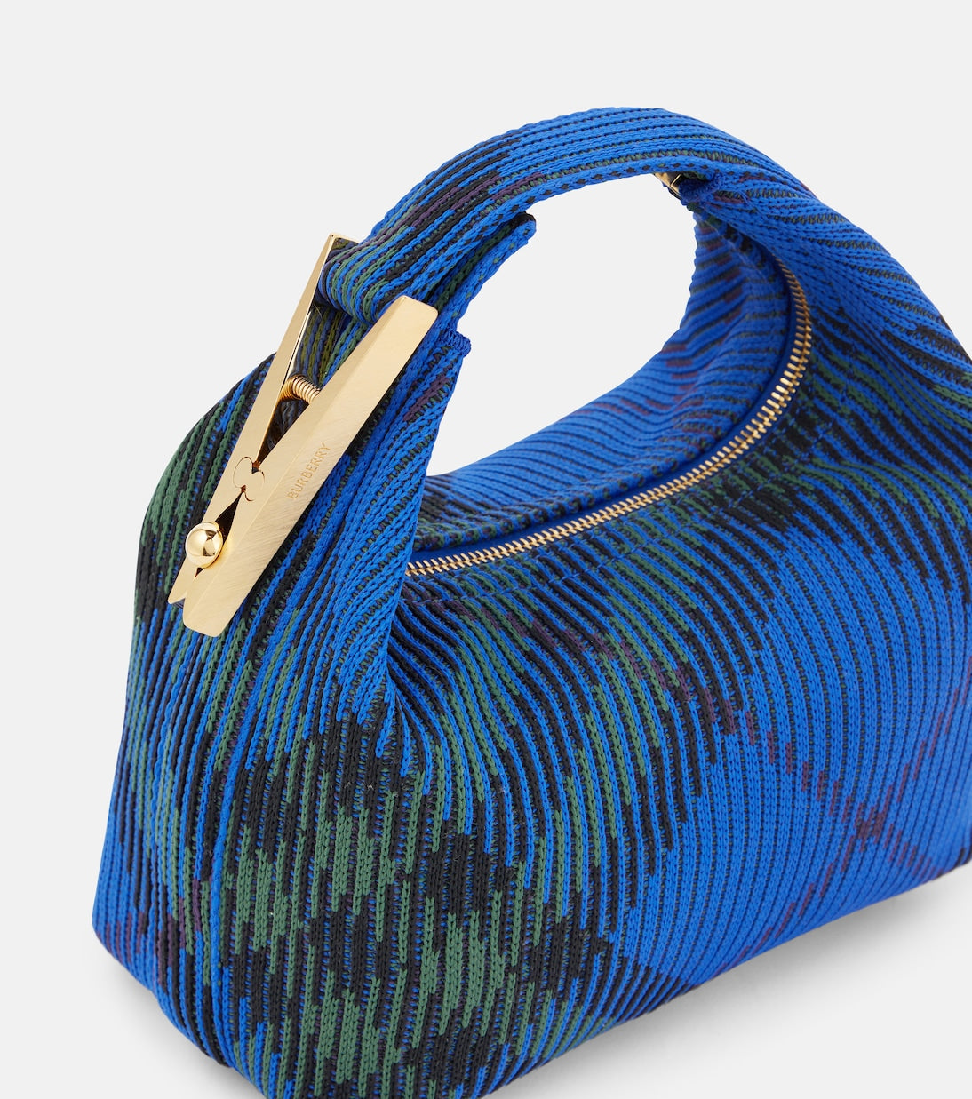Small jacquard tote bag in blue - Burberry | iBrandZone