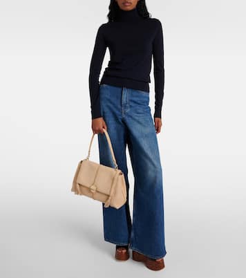 Penelope Medium suede shoulder bag in beige - Chloe | iBrandZone