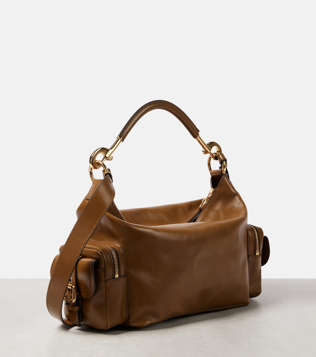 Small leather camera bag in Dark Khaki - Chloe | iBrandZone