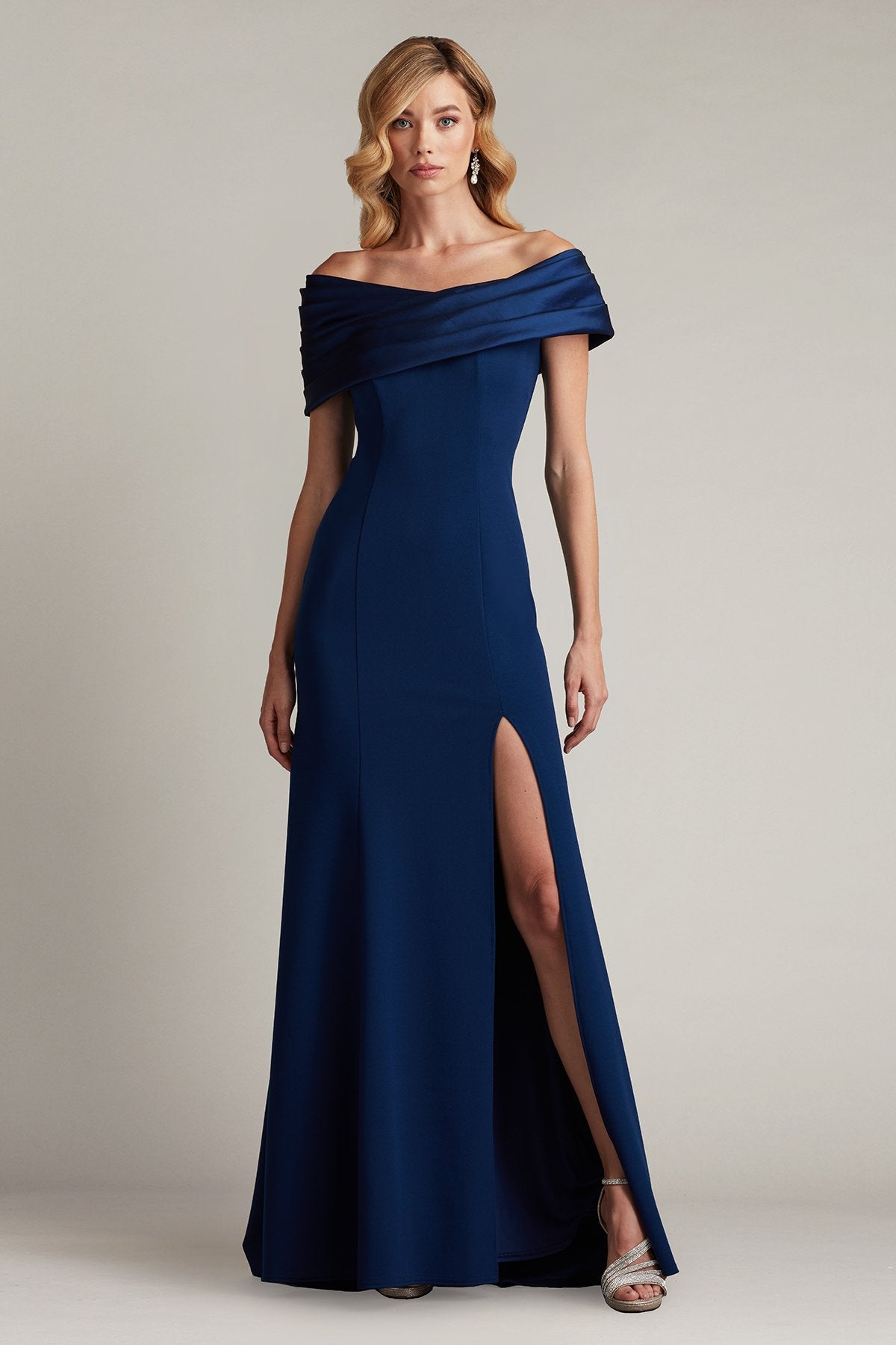 Dalton Two-Tone Off-Shoulder Gown by Tadashi Shoji - iBrandZone