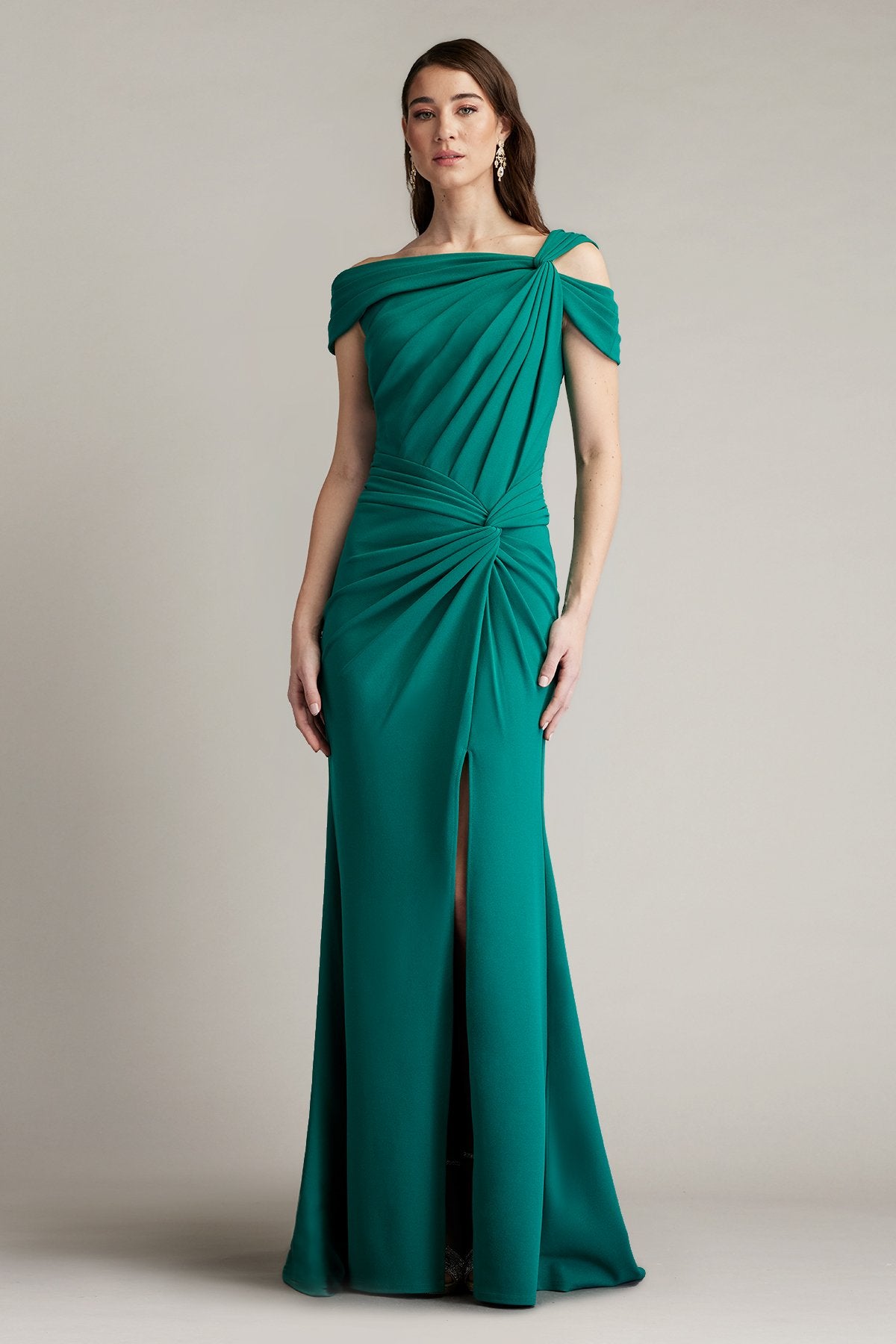 Denali Asymmetric Twist-Knot Gown by Tadashi Shoji - iBrandZone