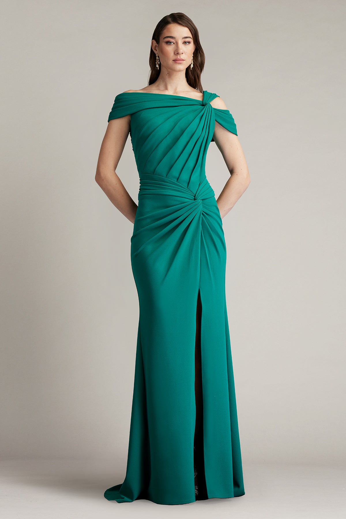 Denali Asymmetric Twist-Knot Gown by Tadashi Shoji - iBrandZone