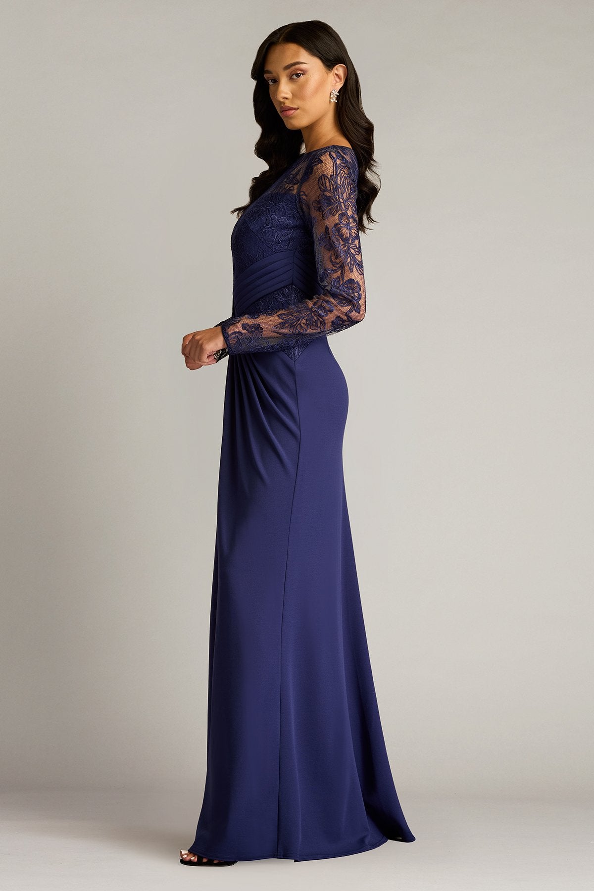 Ravina Embroidered Illusion Gown by Tadashi Shoji - iBrandZone