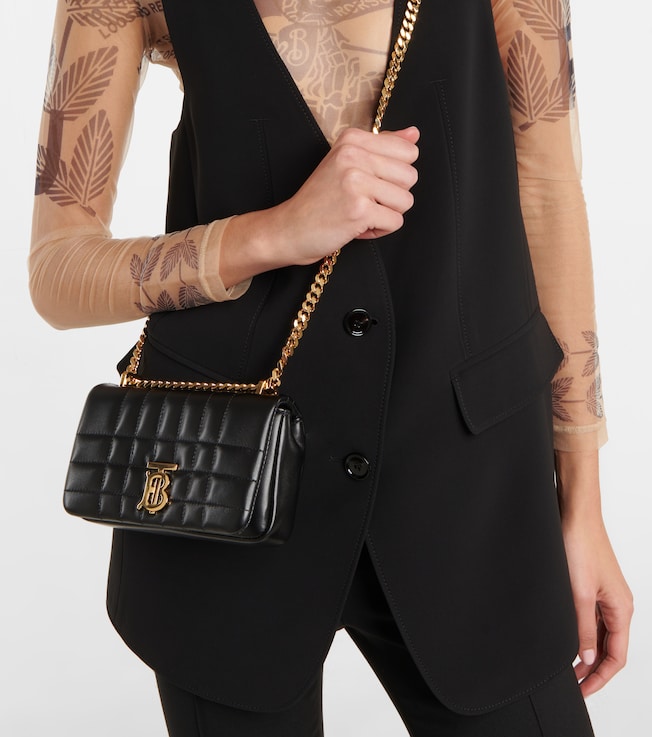 Lola Mini leather shoulder bag in black - Burberry | iBrandZone