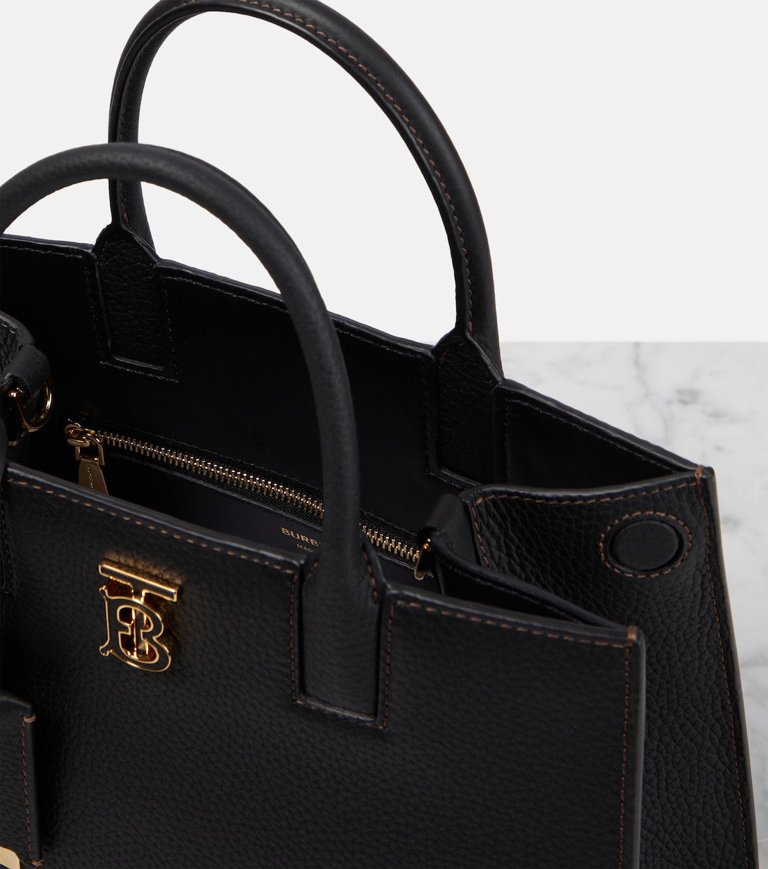 Frances Mini leather tote bag in black - Burberry | iBrandZone