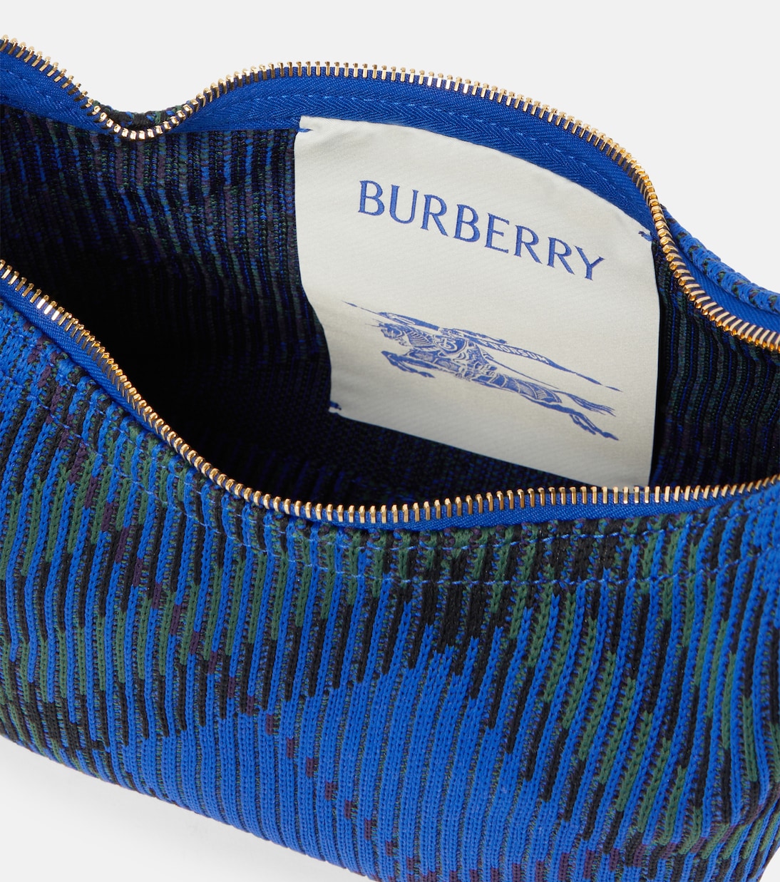 Small jacquard tote bag in blue - Burberry | iBrandZone
