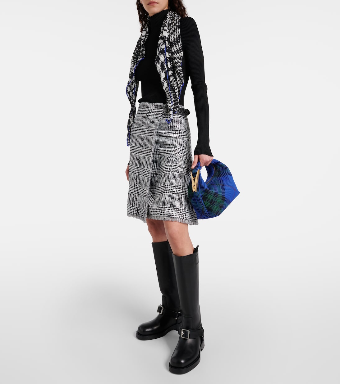 Small jacquard tote bag in blue - Burberry | iBrandZone