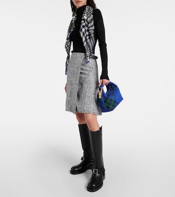 Small jacquard tote bag in blue - Burberry | iBrandZone