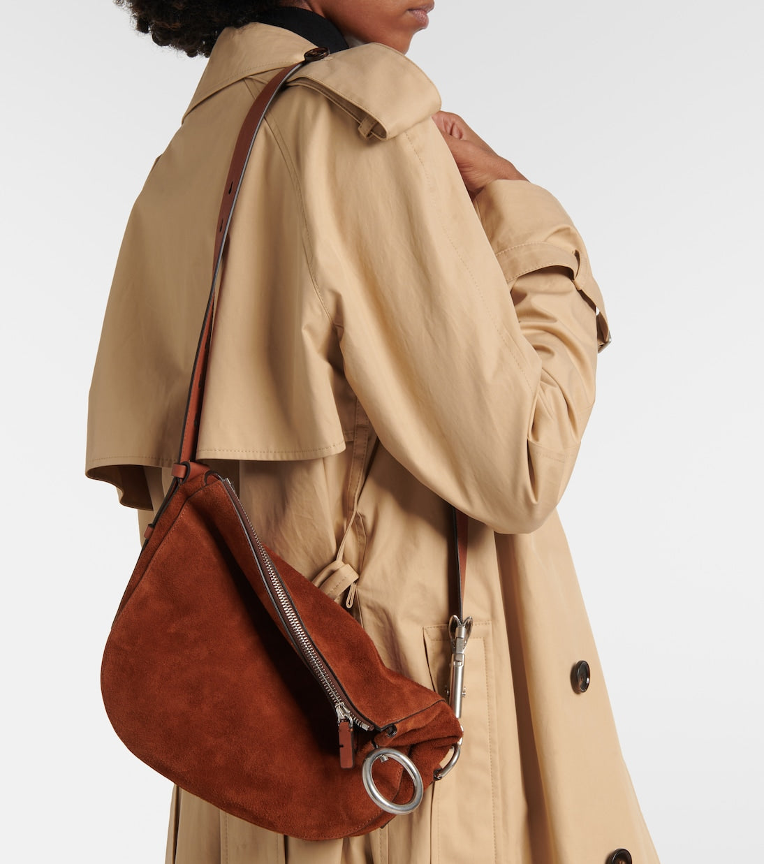 Knight Small suede shoulder bag in red - Burberry | iBrandZone