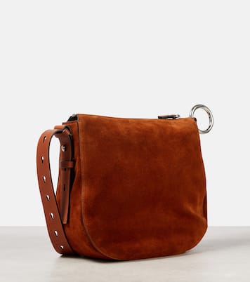 Knight Small suede shoulder bag in red - Burberry | iBrandZone