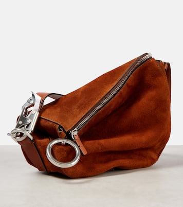 Knight Small suede shoulder bag in red - Burberry | iBrandZone