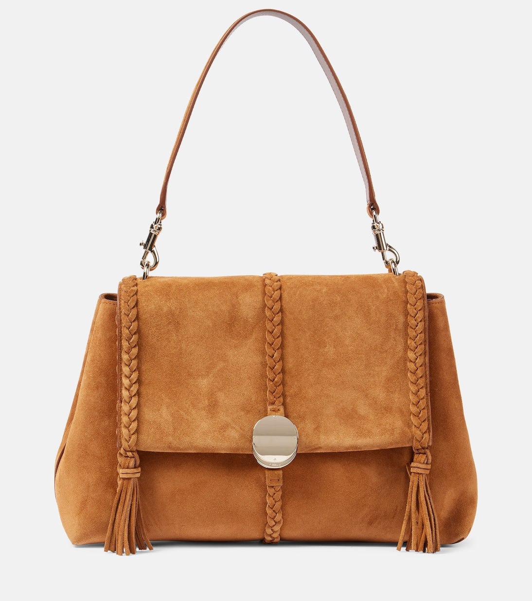 Penelope Medium braided suede shoulder bag in brown - Chloe | iBrandZone