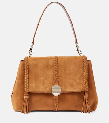 Penelope Medium braided suede shoulder bag in brown - Chloe | iBrandZone