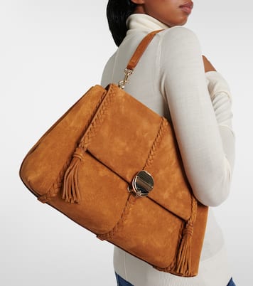 Penelope Medium braided suede shoulder bag in brown - Chloe | iBrandZone