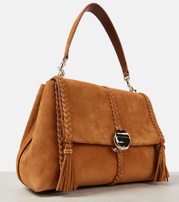 Penelope Medium braided suede shoulder bag in brown - Chloe | iBrandZone