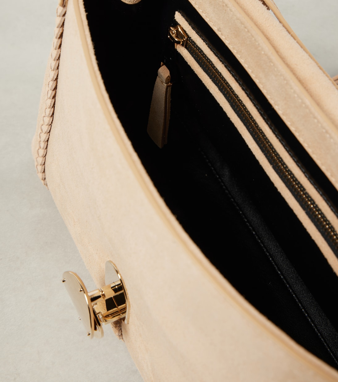 Penelope Medium suede shoulder bag in beige - Chloe | iBrandZone