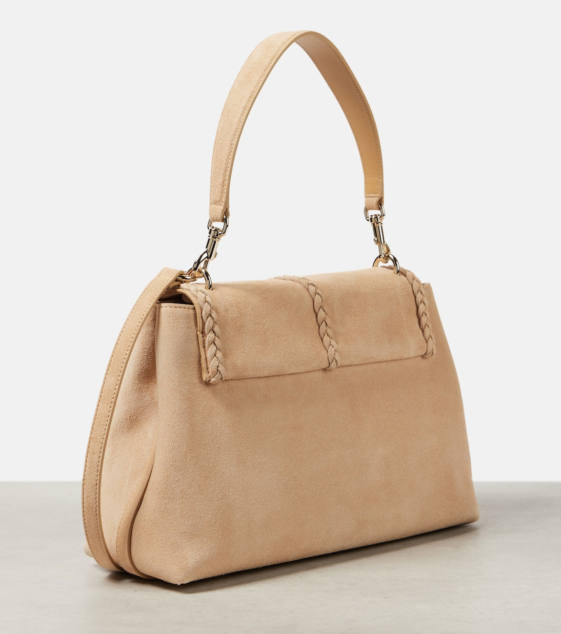 Penelope Medium suede shoulder bag in beige - Chloe | iBrandZone