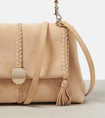 Penelope Medium suede shoulder bag in beige - Chloe | iBrandZone