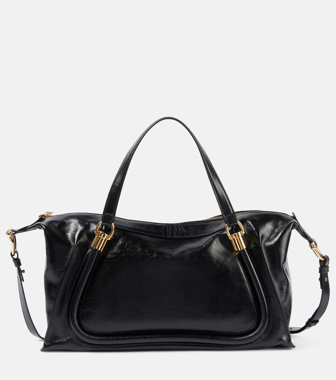 Paraty 24 Medium leather shoulder bag in black - Chloe | iBrandZone