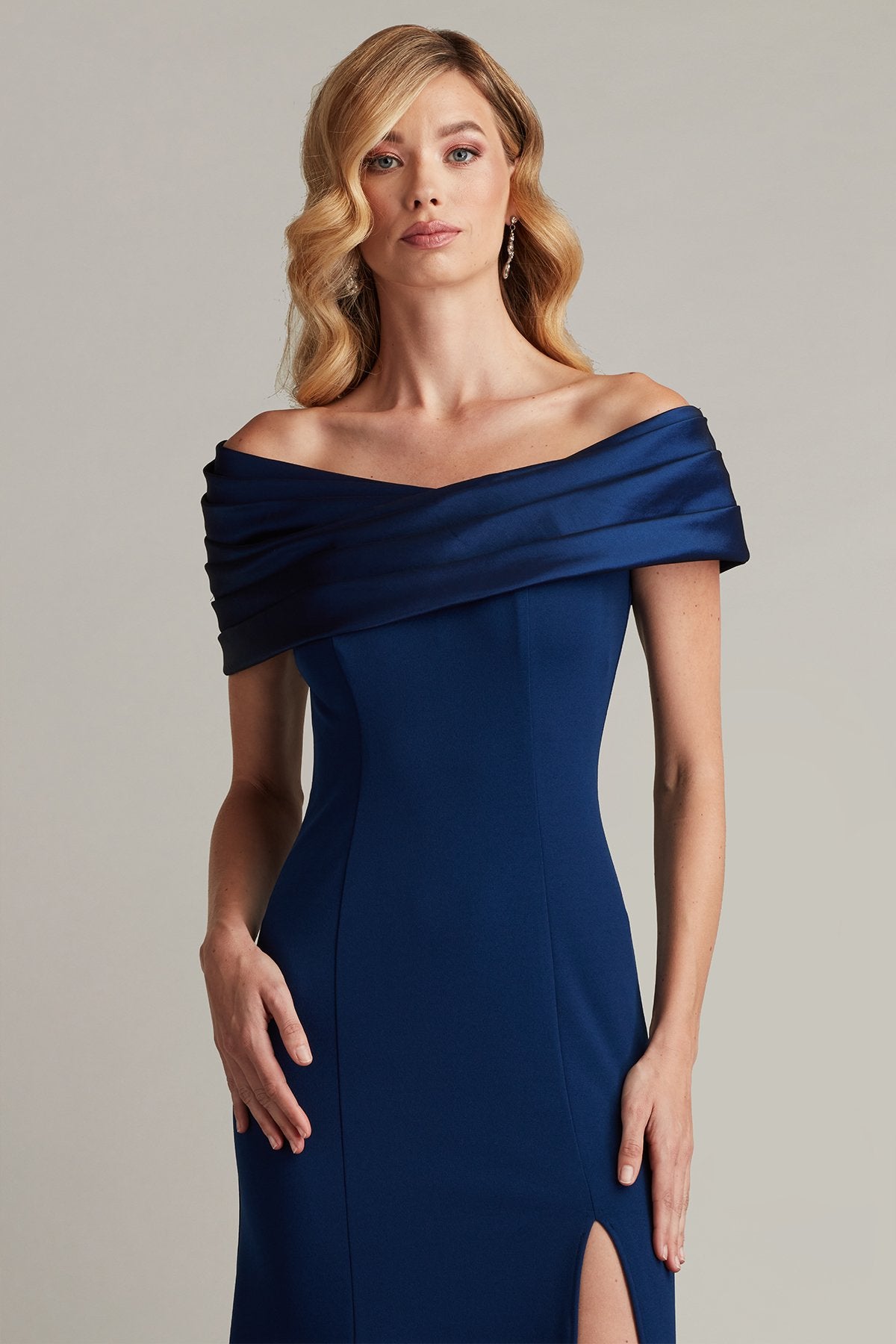 Dalton Two-Tone Off-Shoulder Gown by Tadashi Shoji - iBrandZone
