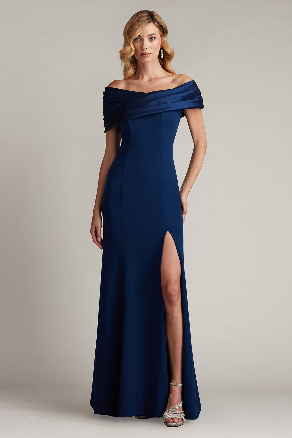 Dalton Two-Tone Off-Shoulder Gown by Tadashi Shoji - iBrandZone