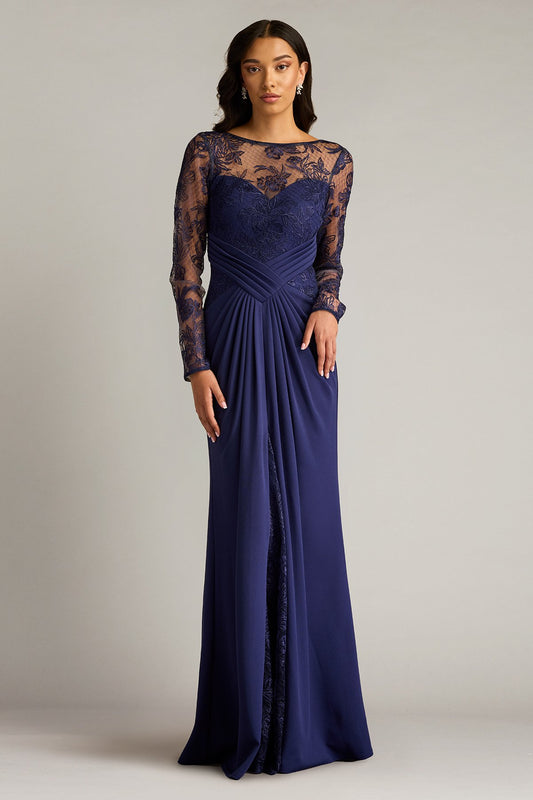 Ravina Embroidered Illusion Gown by Tadashi Shoji - iBrandZone