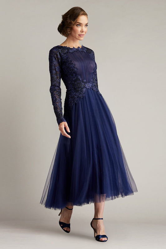 Saitta Embroidered Tulle Midi Dress by Tadashi Shoji - iBrandZone