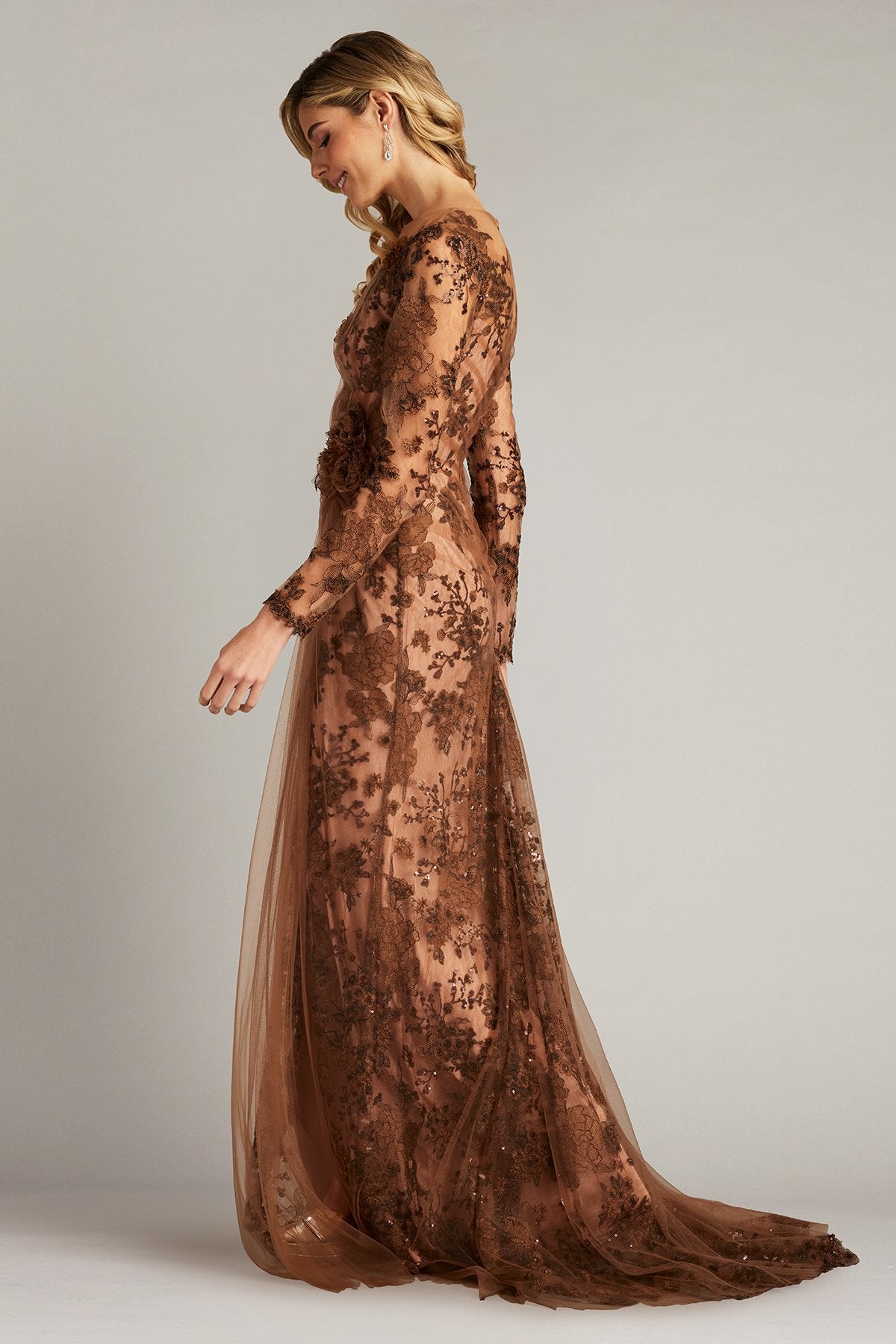 Silvia Embroidered Illusion Gown by Tadashi Shoji - iBrandZone