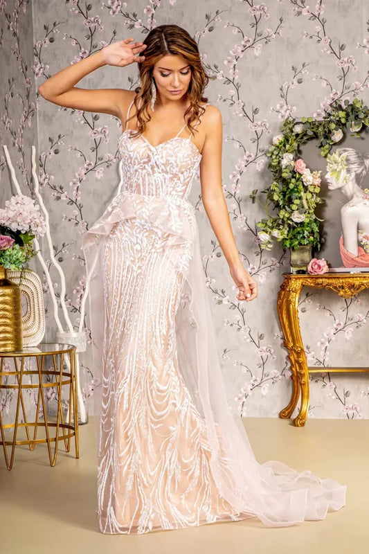 GL3259 Glitter Sheer Bodice Mesh Mermaid w/ Layer | GLS