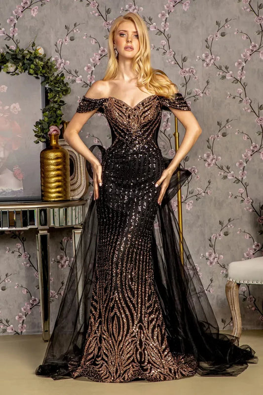 GL3496 Metallic Sequin Mesh Mermaid Detachable Drape | GLS